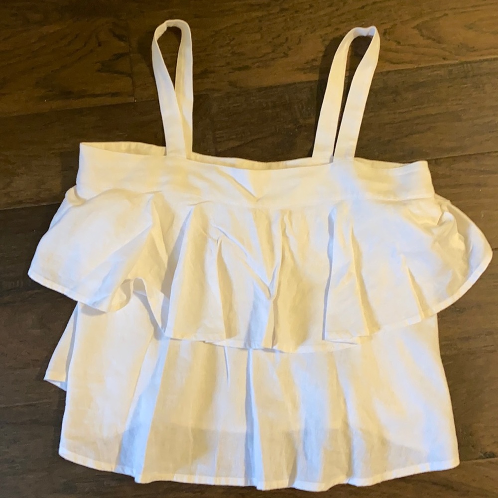 Linen/Rayon Ruffled Tank